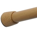 iDesign tringle à rideau de douche 74370, tringle métallique télescopique de longueur moyenne avec finition en bambou naturel, tringle à rideau de douche rétractable, sans perçage pour douche et baignoire, marron clair, 109-191 cm