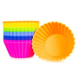 PhoneNatic - Lot de 12 moules à cupcakes XXL en 6 couleurs différentes - Moule à muffins en silicone de 9 cm