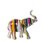 Alexandra House Living Figurine décorative Multicolore en Plastique éléphant Peinture 10 x 23 x 22 cm