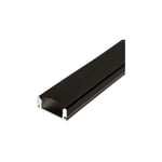 Optonica - Profilé 2m Aluminium Noir Fin Hauteur 7mm Diffuseur Blanc