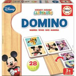 Educa - 16037 - Domino en Bois - Mickey et Minnie, 3 ans to 5 ans, Cranberry