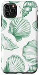 Coque pour iPhone 11 Pro Max Motif coquillage vert, esthétique, joli été, plage