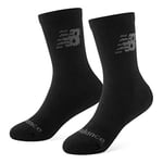 New Balance - Sports Socks for Kids, Breathable Cotton, 3 Pack for Boys and Girls (Black) (Large)