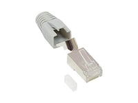 Good Connections Fiche réseau RJ45 - Catégorie 6A / 500 MHz - Blindage - pour câble de catégorie 7, catégorie 6A, Contacts plaqués Or 50 µ - pour câbles Patch et câbles de Pose - Gris