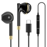 Coolden Écouteurs Filaires pour iPhone 15/15 Pro/15 Pro Max/15 Plus Intra Auriculaires avec Micro et Contrôle du Volume pour Samsung A54/A53/S23/S22,Google Pixel,Xiaomi,OnePlus,iPad Pro USB C Noir