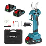 Yofidra Sécateur Electrique - Diamètre de Coupe Maximum 30 mm, Moteur sans Balai 800 W, Sécateur de Jardin avec 2 Batteries, Lames Sk5, Sécateur Électrique Sans Fil pour Jardin et Élagage d'arbres