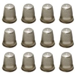 Matsa Lot de 12 protège-doigts en métal pour couture, travaux manuels, broderie, taille-crayon, bricolage, outils 15 pièces Argenté