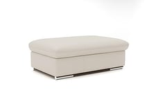 CAVADORE Tabouret rembourré Valerie en Cuir véritable avec Pieds en métal - 102 x 43 x 68 cm - Blanc