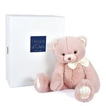 Histoire d'Ours - Preppy Chic : Peluche Ours - Rose - 30 cm - Idée Cadeau de Naissance Originale - Avec Boîte Cadeau Incluse - Peluche Compagnon Enfants - Douce et Élégante pour les Câlins - HO3132