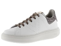 Victoria 1263103-WOMEN Basket Basse Milan Effet Cuir & Talon PAILLETÉ & Logo DÉCOUPÉ Plateforme Femme Nude 36