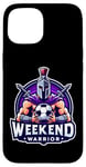 Coque pour iPhone 15 Football Weekend Warrior Football Player Lover Citation