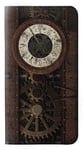 Steampunk Clock Gears PU Leather Flip Case Cover For Samsung Galaxy J3 (2018), J3 Star, J3 V 3rd Gen, J3 Orbit, J3 Achieve, Express Prime 3, Amp Prime 3