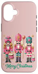 iPhone 16 Preppy Pink Nut cracker Merry Christmas Cute Xmas Nutcracker Case