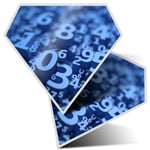 2 x Diamond Stickers 7.5 cm - Blue Number Art Maths Physics  #12331