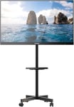 Meuble TV Universel sur Pied, Support TV sur roulettes pour téléviseurs LCD/LED jusqu'à 65 Pouces, Capacité de Charge maximale 40 kg, VESA Max. 400 x 400 mm