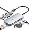 NOVOO Hub USB C HDMI 4K 60Hz, 9 en 1 Adaptateur USB C vers USB x 3, Lecture de Carte SD/TF, USB C Hub vers USB C pour MacBook Pro Air ChromeBook Pixel iPad Pro