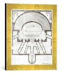 'Image encadrée de Italian School "Plan of the OLYMPIC Theatre, Vicenza, designed by Andrea Palladio (1508–80) Built dans 1580–85, Impression d'art dans le cadre de haute qualité Photos fait main, 30 x 40 cm, or Raya