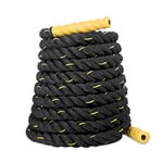 SportPlus Battle Rope – Fitness Rope for CrossFit, Strength and Endurance Training and Muscle Building (Battle Rope - 9 m, Yellow)