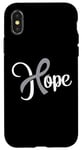 Coque pour iPhone X/XS Cancer du cerveau - Hope (courage) avec noeud ruban gris