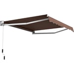 Store Banne Manuel Rétractable de 295 x 250CM Angle Ajustable 40°-100°, Auvent de Terrasse en Aluminium Manivelle Tissu Résistant aux uv et Eau pour