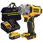 DEWALT DCF891N 18V XR Brushless 1/2" Impact Wrench 1 x 4.0Ah Battery Charger Bag