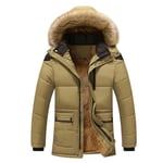 Parka Homme De Marque Plus De Velours À Doublure Fourrure Synthétique Amovible Doudoune Hommes À Poches Multiples Manteau Homme -Zs306817