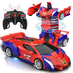 Voiture Télécommandée Spider Jouet Enfant 3 4 5 6 7 8 9+ Ans, 2 en 1 Transformable Radiocommande Voiture RC Robots, 360°Rotation Voiture de Course Jeux Extérieur Fille Garcon Cadeau Anniversaire Noël