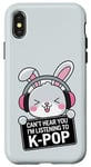 iPhone X/XS Can't Hear You K-Pop Fan Headphones Bunny Rabbit music Fun Case