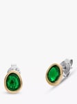 Skagen Glass Stud Earrings, Green