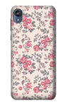 Vintage Rose Pattern Case Cover For Motorola Moto E6, Moto E (6th Gen)