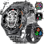 Montre Connectée Homme Avec 123 Modes Sportifs, 1.39'' Hd Montre Connectée Avec Appels Bluetooth, Moniteur De Sommeil/Fréquence Cardiaque, 400mah Militaire Smart Watch Pour Ios Android, 2 Bracelets