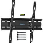 BONTEC Ultra Slim TV Wall Bracket, Tilting TV Wall Mount for 23-60 Inch TVs, Low Profile TV Bracket, Max VESA 400x400mm, Holds Up to 45kg, Spring Locking System, Includes 5 Cable Ties