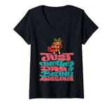 Womens Just Another Day Of Being Awesome (And Angry!) Carrot V-Neck T-Shirt