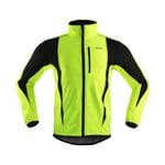 SHIPS Veste de Cyclisme VTT, Maillot de Vélo, Veste de Cyclisme en Jersey Réfléchissant à 3 Couches de Chaleur en Polaire Imperméable, Automne et Hiver (M-3XL),Vert,XXL