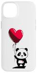 Coque pour iPhone 14 Plus Ours panda avec ballon coeur Ours panda doux pour Noël