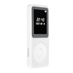 MP3-soitin Bluetooth 5.0 1,77 tuuman LCD-näyttö Sisäänrakennettu HD-kaiutin Kannettava HiFi-musiikkisoitin FM-radionauhurilla Herätyskello Valkoinen 64G-muistikortilla