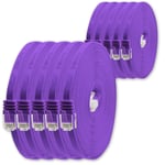 1 M - Violet - Lot De 10 - Câble Réseau Plat Cat.6 Câble Plat Cat6 Câble Patch Ultra Plat Cat.6 1000 Mbit/S Gigabit Lan (Rj45) Flat Slim Micro