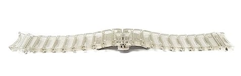 System-S Bracelet 20mm en PC pour Samsung Galaxy Watch 5 4 Smartwatch Blanc Pailleté, Blanc pailleté transparent, Eine Grösse