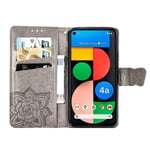 Yhteensopiva Google Pixel 4a 5g -lompakkokotelon Butterfly-kohokuvioidun Pu-nahkaisen kickstand-korttipaikan kanssa Flip Folio Cover