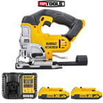 DeWalt DCS331N Cordless 18V XR Li-Ion Jigsaw With 2 x 2.0Ah Batteries & Charger