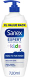 Sanex Expert Skin Health Head to Toe Kids’ Body Wash 720Ml | Protects Delicate S