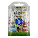 Champ Fly Tee My Hite 3-1/4" 25Count, Striped Mixed Colors, Mixed Striped Colors, 3 1/4"