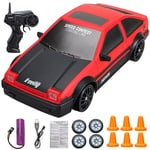 red 2.4G dérive Rc voiture 4WD haute vitesse RC dérive voiture jouet télécommande GTR modèle AE86 véhicule voiture RC véhicule jouet pour enfants cadeaux ""Nipseyteko