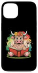 Coque pour iPhone 13 Livre de classement de la ferme Motif vache écossaise Highland