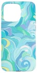 iPhone 15 Pro Max Swirl Blue Color Illustration Pattern Abstract Art Case