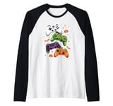 Halloween Gamer Controllers Spooky Gaming Halloween Lovers Raglan Baseball Tee