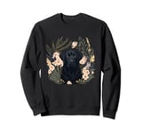 Dog Lover Women Labrador Retriever Flower Print Flowers Sweatshirt