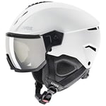 uvex Instinct Visor - Ski Helmet for Men and Women - Visor - Individual Fit - White-Black Matt - 56-58 cm