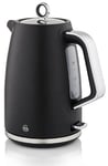 Swan SK14017BLK Serenity Jug Kettle 1.7L 3kW Rapid Boil Level Indicator Black