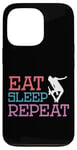 Coque pour iPhone 13 Pro Skateboard Eat Sleep Repeat Vintage Skater